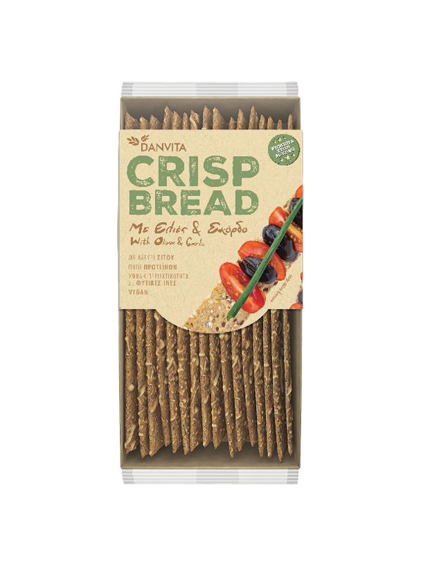 ELGEN CRISP BREAD ΜΕ ΕΛΙΑ & ΣΚΟΡΔΟ 130gr